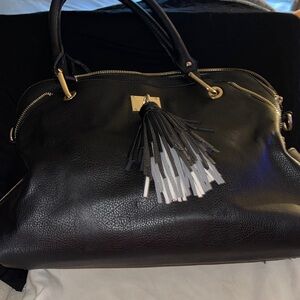 Big Buddha Black Handbag with Tassel and removable Crossbody Strap